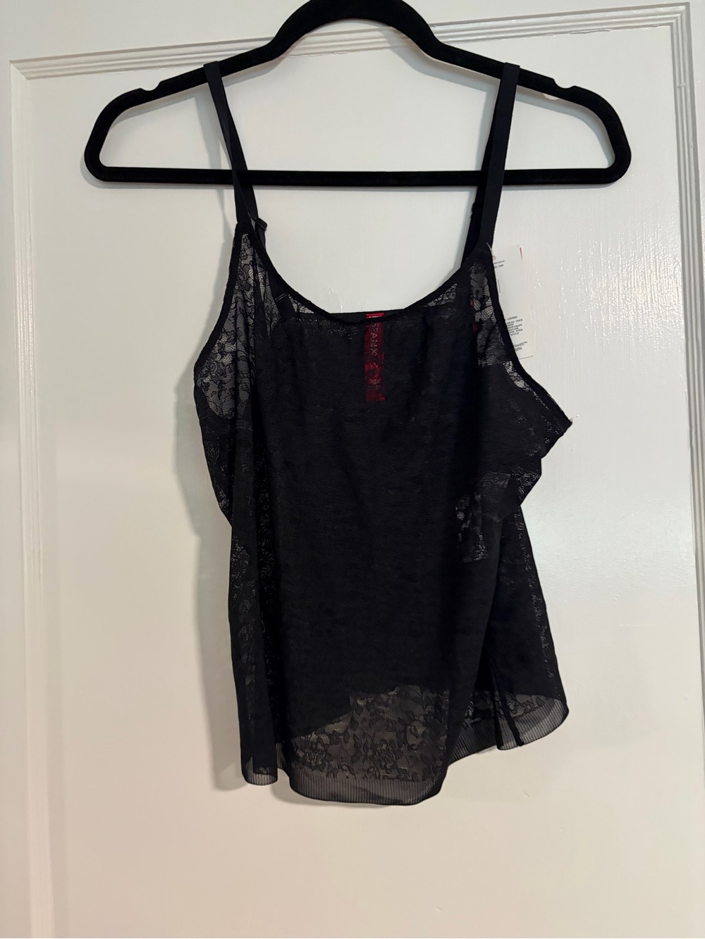 NWT SPANX Day to Date Night Black Lace Cami Tank Top Size M